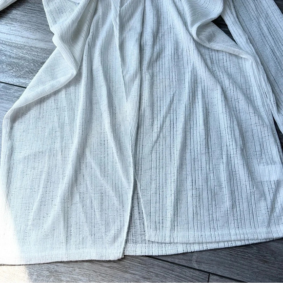 Red Coral White Lightweight  Knit Cardigan - Picture 8 of 16